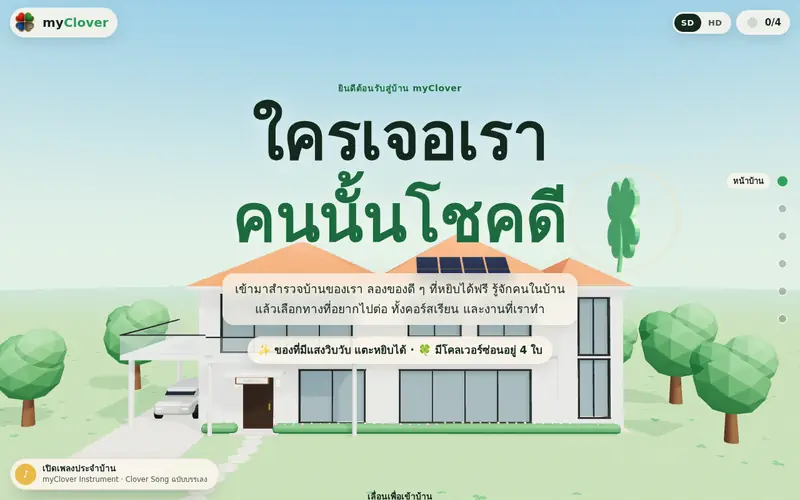 หน้าแรกของ myClover บ้าน 3D ที่เดินชมได้