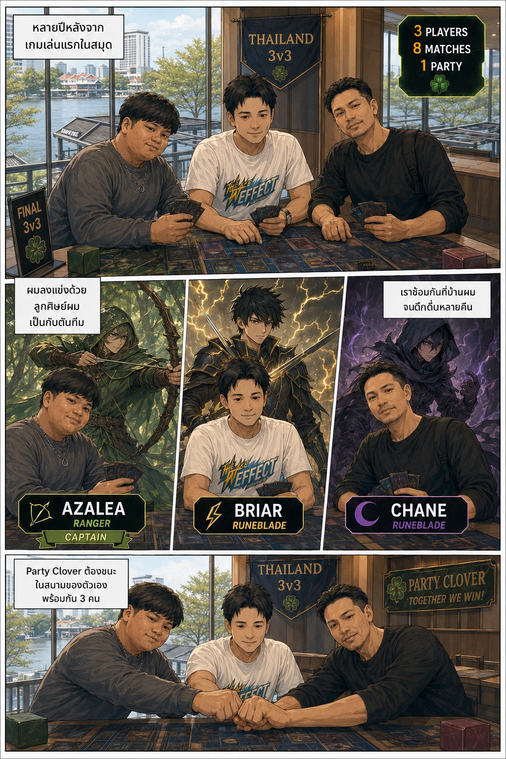 หน้าที่ 6 — Party Clover สามคน แปดแมตช์ หนึ่งปาร์ตี้