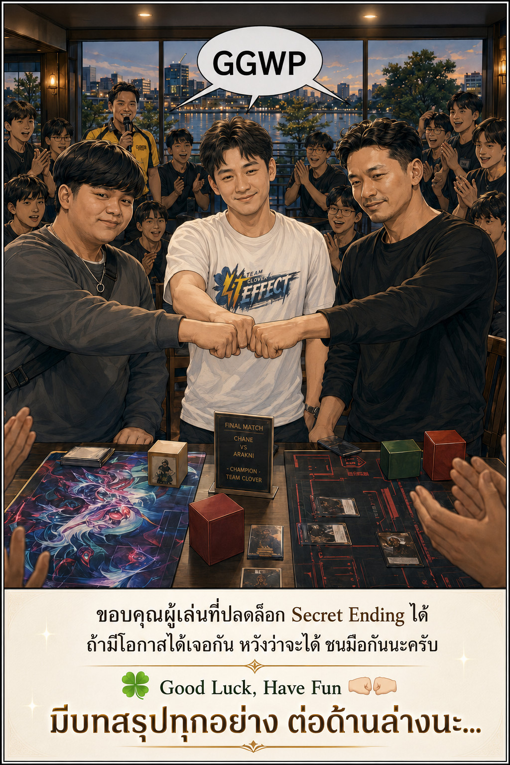 หน้าที่ 10 — ทั้งทีมชนหมัดพร้อมกันแล้วพูดว่า GG